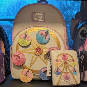 Disney Princess Ferris Wheel Loungefly Backpack And Wallet Set